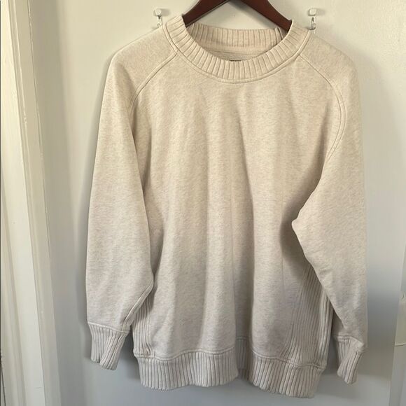 aerie Sweaters - Aerie Cream Crewneck Sweater with Ribbed Detailing women xs